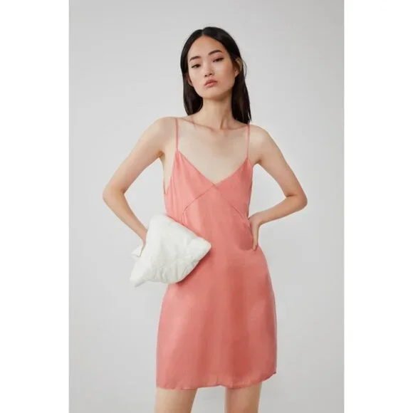 Peach Cora Satin Dress Coral Peach Color Dress Store